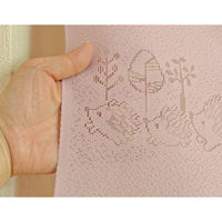 加栄レース のれん ハリネズミ柄 85×170cm 防炎 日本製 ピンク 469336 1個（直送品）