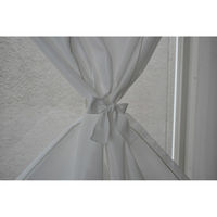 加栄レース レースカーテン 小窓 UVカット 70×90cm 省エネ ホワイト ストライプ 469387 1個（直送品）