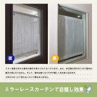 加栄レース レースカーテン 水玉ドット柄 小窓 UVカット ミラーレース 70×90cm 省エネ ホワイト 469399 1個（直送品）