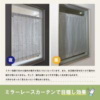 加栄レース レースカーテン 水玉ドット柄 小窓 UVカット ミラーレース 70×90cm 省エネ ピンク 469403 1個（直送品）