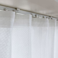 加栄レース レースカーテン 小窓 フリル付き 300×130cm ミラーカーテン 花粉キャッチ 469431 1個（直送品）