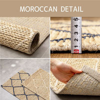 萩原敷物 玄関マット 室内 ジュートマット モロッカン 60×90 ネイビー 493625 1個（直送品）