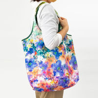 美研繊維 エコバッグ 撥水エコバッグ 綿100% マチ付き フラワーガーデン 458822 1個（直送品）