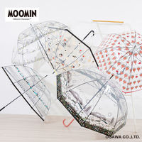 小川 長傘 雨傘 ムーミン クリア アンブレラ 59cm 手開き式 アート 489450 1個（直送品）