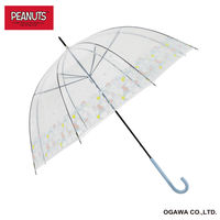小川 長傘 雨傘 ピーナッツ クリアアンブレラ スヌーピー 59cm C 489458 1個（直送品）