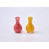 ホワイエ 花瓶 DGガラスアクビー ガラス 直径10×高さ16.5cm イエロー 427294 1個（直送品）