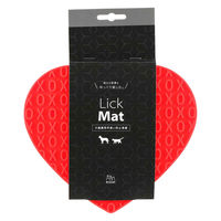 ルークラン フードボウル 早食い防止 ループ リックマット ハート シリコン 犬 猫 ペット レッド 447597 1個（直送品）