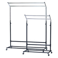 【軒先渡し】林製作所 コートハンガー 幅1300×奥行500×高さ1200～1600mm ブラック×シルバー 1台（直送品）