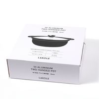 IHアルミ両手鍋 26cm ブラック LAKOLE/ラコレ