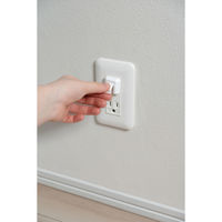 朝日電器 安全コンセントキャップ ロック式 4個入り 2P・接地2P 共通タイプ AN-L304(W) 1パック(4個入)（直送品）