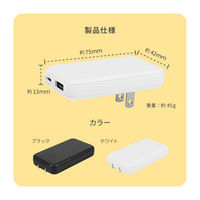 オウルテック 薄さ13mmPD20WGaN採用USB-C×1USB-A×1AC充電器 OEC-APD20A1C1G-WH 1個（直送品）