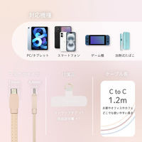 オウルテック ショルダーストラップ&USB-C to USB-C 充電ケーブル ミニョン OWL-CBX2MIN07CC-BL 1個（直送品）