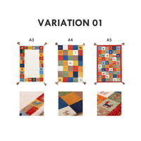 萩原 贅沢なリラックス空間を味わえる ギャッベ GABBEH 450×750mm A8レッド 270075911 1枚（直送品）