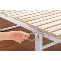 ファミリー・ライフ 天然木すのこ折りたたみベッド 生成り シングル 04013 1台