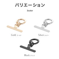 iPhone/スマートフォン対応 「STRAP SHEET」挟み込みシート リング付き360度回転ステンレスタイプ シルバー（直送品）