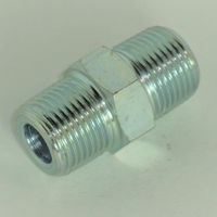 マルエム産業 高圧 鋼製 ネジ継手 ニップル(R)3価クロメート処理品 1/2 SN1/2-5 1包(5個入)（直送品）