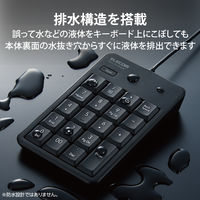 テンキー 有線 USB接続 抗菌 静音 メンブレン TK-TCM021SKBK ブラック 1個 エレコム（直送品）