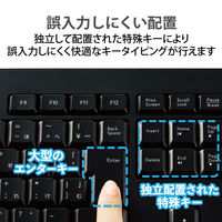 エレコム フルキーボード/有線/静音設計/抗菌/ブラック TK-FCM114SKBK 1個（直送品）