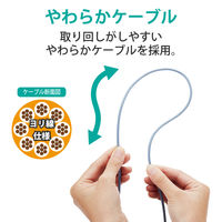 LANケーブル 3m Cat6A 爪折れ防止/スイングコネクタ/スリムケーブル LD-GPATSW/BU30 エレコム 1本