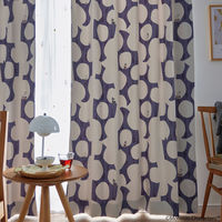 SUMINOE MOOMIN カーテン ベリーガーデン A1046 幅1000×丈2000mm ダークブルー 1枚（直送品）