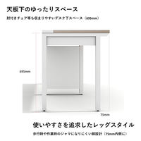 【軒先渡し】LASHデスク フォーレッグハーフ脚 幅3600×奥行600×高さ720mm オーク天板/ホワイト脚 1台（直送品）