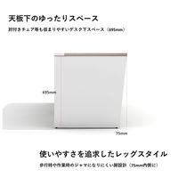 【軒先渡し】LASHデスク ベンチハーフ脚 幅1200×奥行700×高さ720mm ダークアッシュ天板/ホワイト脚 1台（直送品）