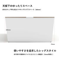 【軒先渡し】LASHデスク ベンチホール脚 幅3600×奥行1400×高さ720mm ダークアッシュ天板/ブラック脚 1台（直送品）