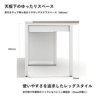 【軒先渡し】LASHデスク フォーレッグハーフ脚 幅1200×奥行700×高さ720mm ダークアッシュ天板/ブラック脚 1台（直送品）