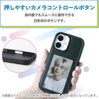iPhone16 ケース 背面ディスプレイ搭載 高解像度 推し活 ブラック PM-A24AEINK01BK エレコム 1個（直送品）