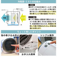 ディーエーピーネットワーク 冷風扇 卓上 ミスト機能 500mlタンク ホワイト wasser fan001 1台（直送品）