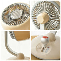 ディーエーピーネットワーク 卓上扇風機 レトロデザイン USB充電式 クリーム wasser fan008CR 1台（直送品）