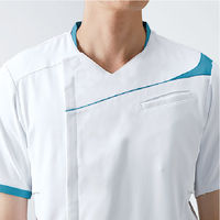 住商モンブラン スクラブ メンズ 半袖 白/ネイビー 6L MS854-0109 1枚（直送品）