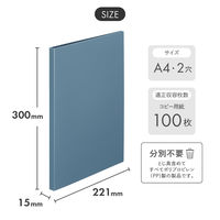 リヒトラブ Mutual ルーパーレターファイル 2穴 100枚収容可能 A4 スレートブルー F2106-11 1冊（直送品）