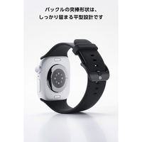 アップルウォッチバンド [42 41 40 38mm] シリコン ベルト ブラック AW-25BBDTSBK エレコム 1個（直送品）