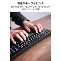 ワイヤレスキーボード 静音 テンキー付き 2.4GHz無線 USBレシーバー ブラック TK-QT11FDMABK エレコム 1個（直送品）