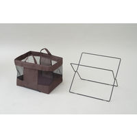 YAMAZEN 【荷物置き】メッシュバスケット S 折りたたみ ブラウン HTB-S(BR) 1個