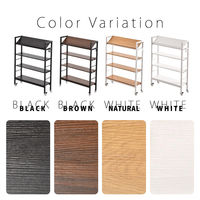 【軒先渡し】B.Bファニシング KAKERU キャスター付 スリム収納ラック 棚 幅790×奥行280×高さ985mm ブラック 1台（直送品）