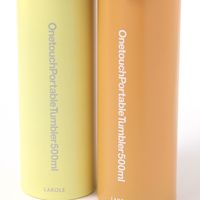 ワンタッチポータブルタンブラー 500ml イエローN LAKOLE/ラコレ