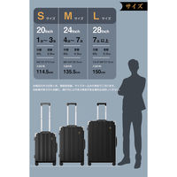 耐衝撃・ストッパー付静音キャスター・アルミフレーム 【NT-ZB1101】 NT-ZB1101 ブラック M スーツケース 1台（直送品）