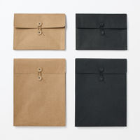 無印良品 ジーンズラベル 書類ケース 玉ひも付き Ａ５用 ブラウン 良品計画