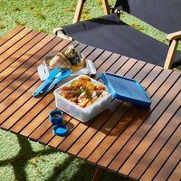 ランチボックス 保存容器 1.2L ブルー HPL979L-B To go ボックス 2 in 1 ロック&ロック スフォーク＆ナイフ付（直送品）