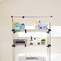 ベストコ ステンレス 洗濯機ラック ハンガー掛付 ブラウン NY-235 防水パンにも置ける 4975970254134 1個（直送品）