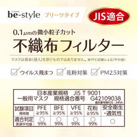 ビースタイル プリーツ ふつうサイズ ホワイト 1箱（20枚入） 白元アース