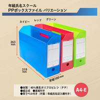 プラス 年組氏名スクールPPボックスファイルA4ーEレッド 79893 1冊（直送品）