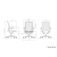 【車上渡し】アール・エフ・ヤマカワ アリア チェア 可動肘付 ダークグレー 1脚（直送品）