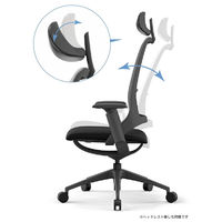 【車上渡し】アール・エフ・ヤマカワ ハグ チェア 可動肘 ランバー付 ヘッドレスト付 ブラック×グレーフレーム 1脚（直送品）