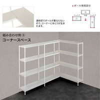 【軒先渡し】エレクター ベーシックシリーズ フラットシェルフ 幅1200×奥行350mm ホワイト 1セット（直送品）