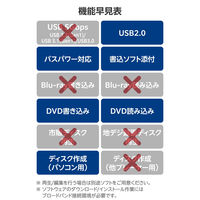 DVDドライブ 外付け 書き込みソフト付 M-DISC対応 Windows ブラック LDR-PMM8U2LBK ロジテック 1個（直送品）