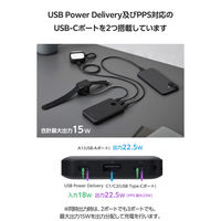 モバイルバッテリー 10000mAh ストラップ型ケーブル付 小型 電池残量表示 ブラック EC-C45BK エレコム 1個（直送品）