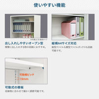 Netforce イーセンブリー オープン書庫 2台セット 2段 幅880mm スチール スチール書庫 ブラック 1セット（2台入）（直送品）